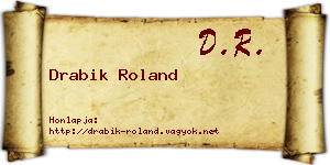 Drabik Roland névjegykártya